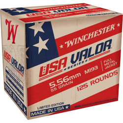 Winchester USA Valor 5.56 NATO M193 55 Grain FMJ 125 Rd